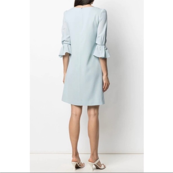 Goat London Gem Flounce Sleeve Wool Tunic Dress 6 Frost Blue NWOT - Picture 2 of 7